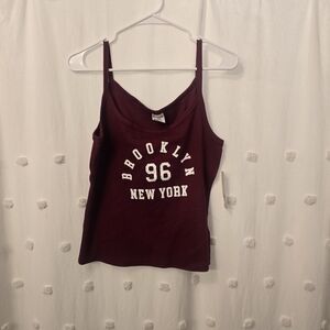 No Boundaries Juniors Size Large Burgundy Tank Top Cropped